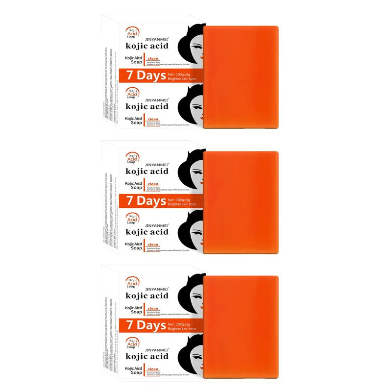 SADOER Kojic Acid Whitening Soap – Brighten & Deep Cleanse Kojic Acid Soap Zpaxo 3PCS