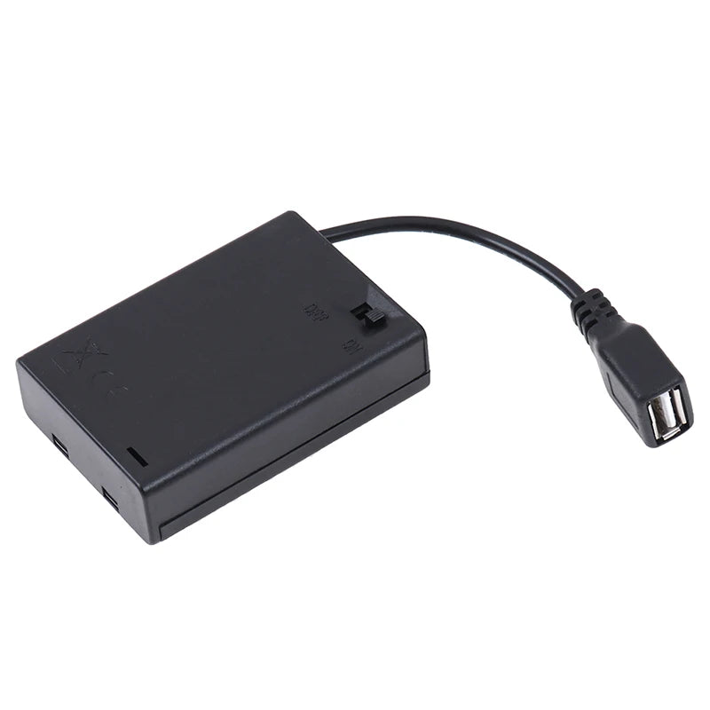 3×AA Battery Box USB Power Supply for LED Strip Lights DC 4.5V Battery Holder Box Zpaxo
