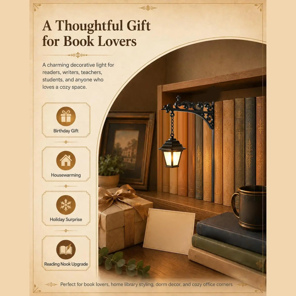Library Lantern Bookshelf Lighting Decorative Reading Corner Lamp