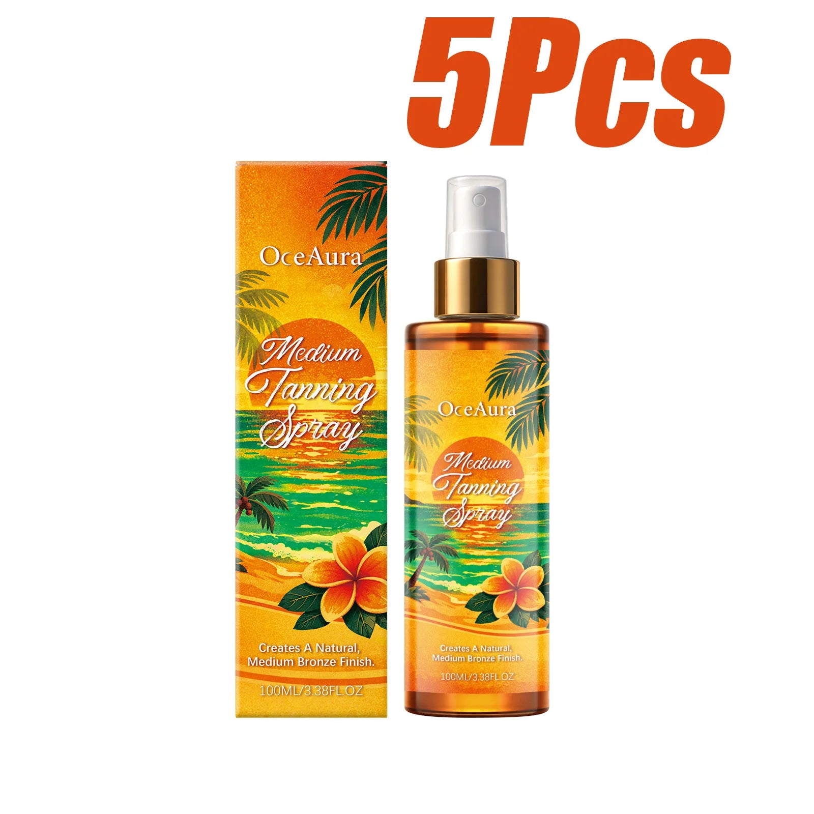 OceAura Self Tanning Spray – Sunless Tanner for Body & Face Self Tanning Spray Zpaxo 5 x 100ml Boxed