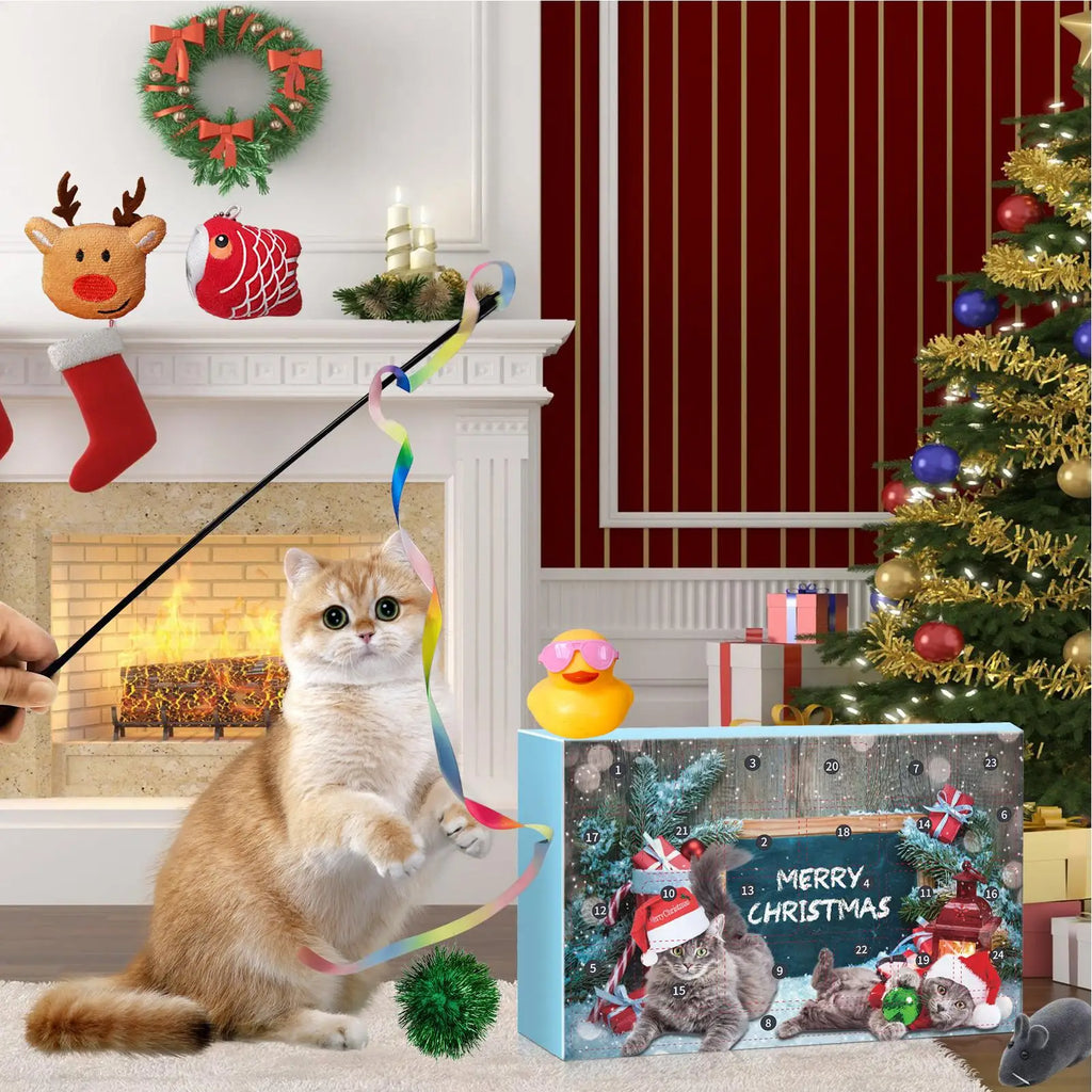 Cat Toy Advent Calendar 2025 Christmas Countdown 24 Days Kitten Toys