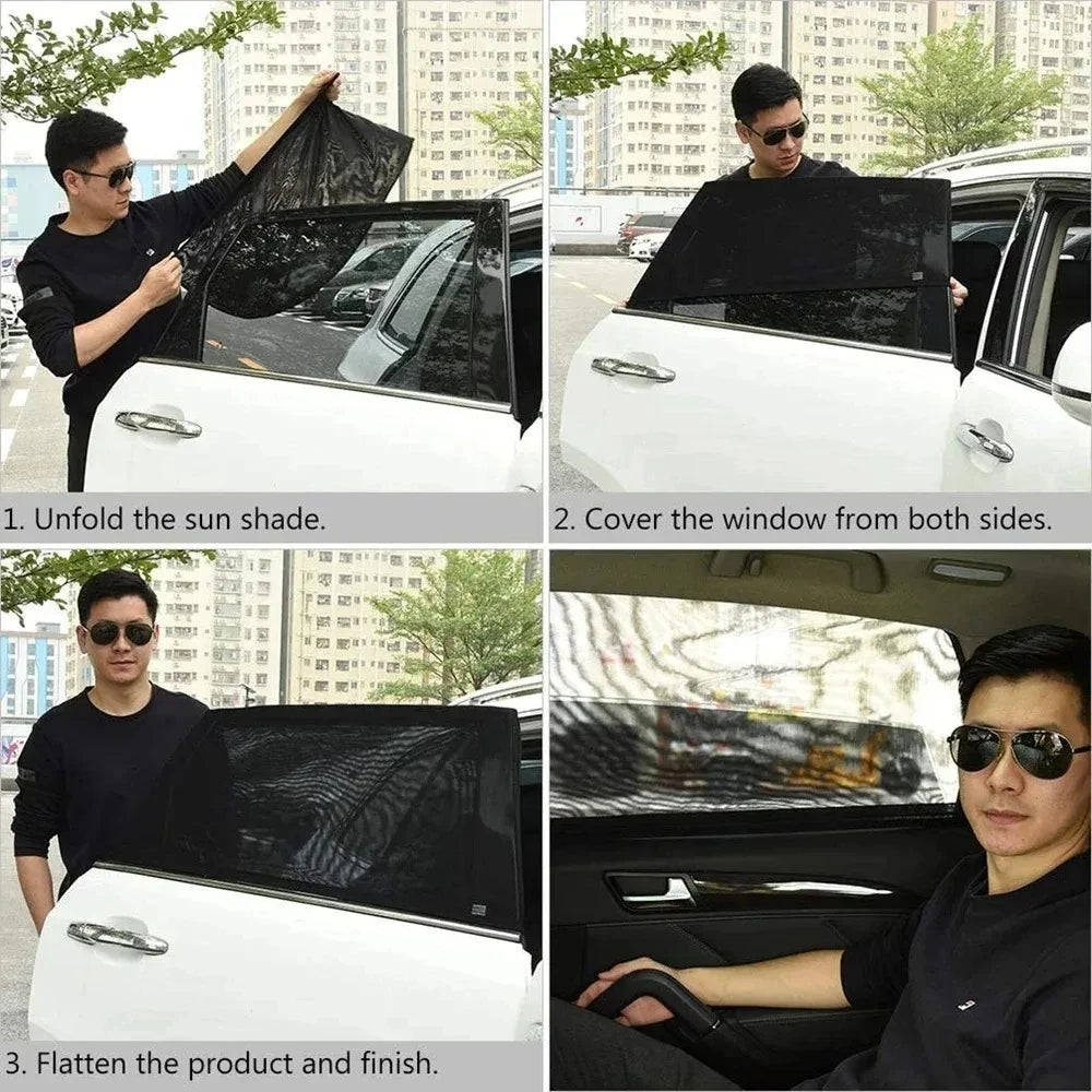 4-piece Window Screen Premium Sunshade Breathable Mosquito Net Front