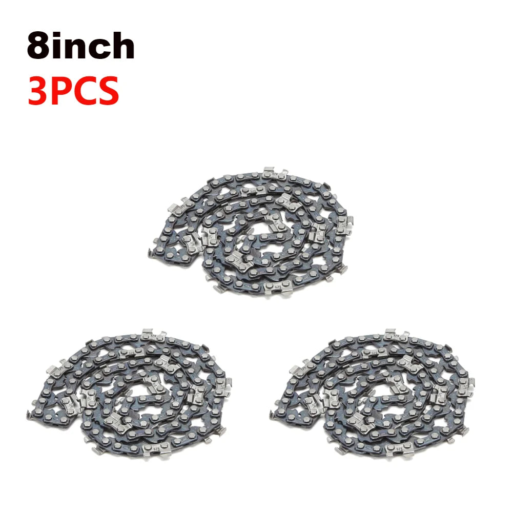 8/12 Inch Metal Saw Chain Spare Parts Electric Chainsaw Chain 3-1PCS Chainsaw Blades for Wood Branch Cutting Accessories Zpaxo 3PCS 8inch