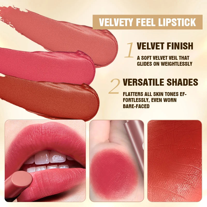 6-Pack Velvet Lip Gloss Long-lasting Rendering Non-stick Matte Zpaxo