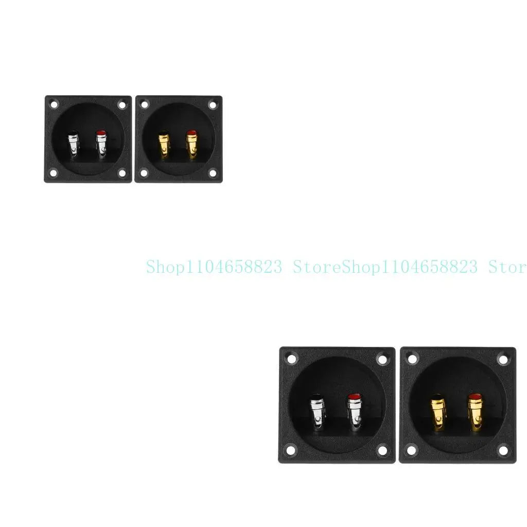 Wire Spring Terminal Cup 270 Square Speaker 2 Positions Banana Jacks Recessed Speaker Box Black for DIY Home Car Stereo Zpaxo