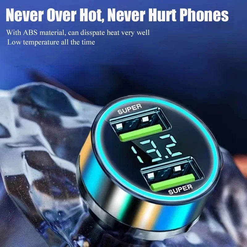 240W Dual USB Car Charger with Digital Display – Fast Charging Car USB Charger Zpaxo