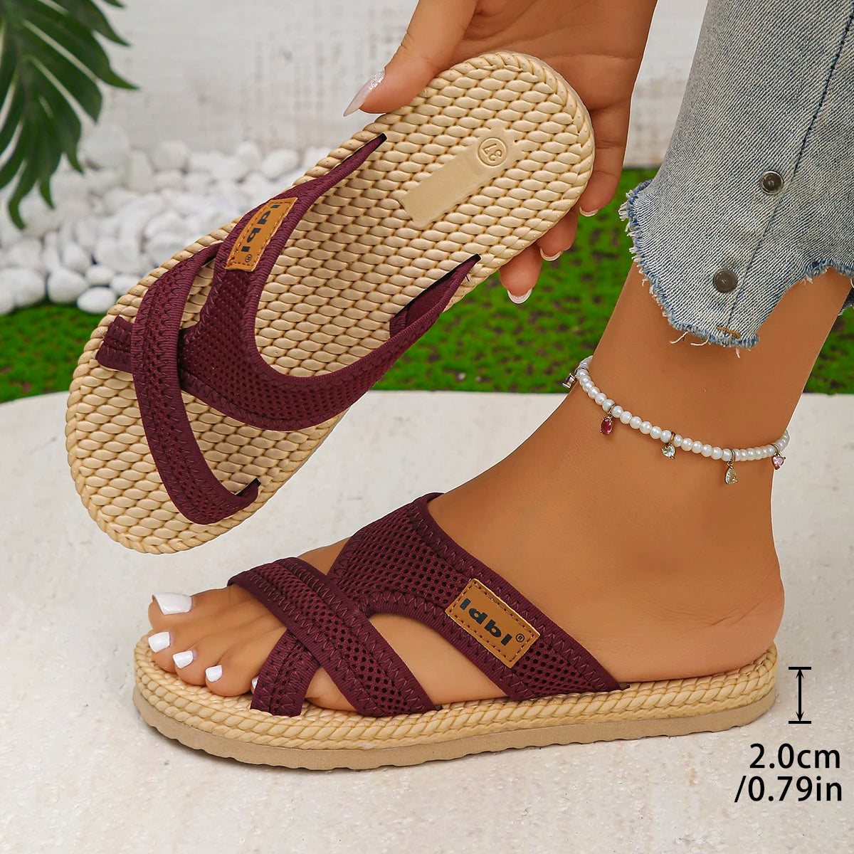 Women Slippers 2026 New Slides Women Round Open Toe Women Shoes Mesh Fabric Hollow Out Breathable Beach Slippers Casual Sandals Zpaxo