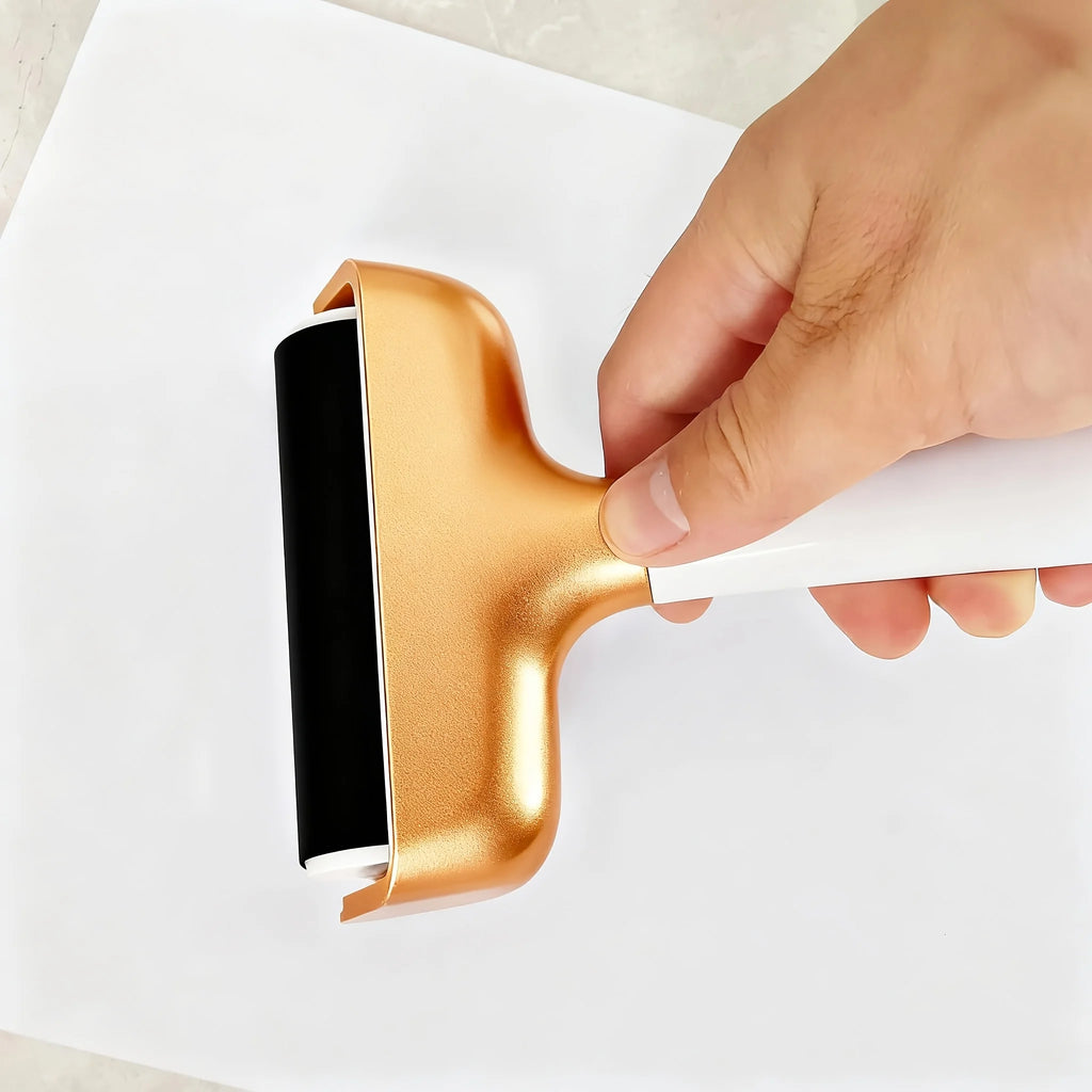 Gold Vinyl Rubber Roller&Gold Tweezers, Rubber Roller and Material Tweezers Removal Tool, Compatible with Maker, Explore Zpaxo