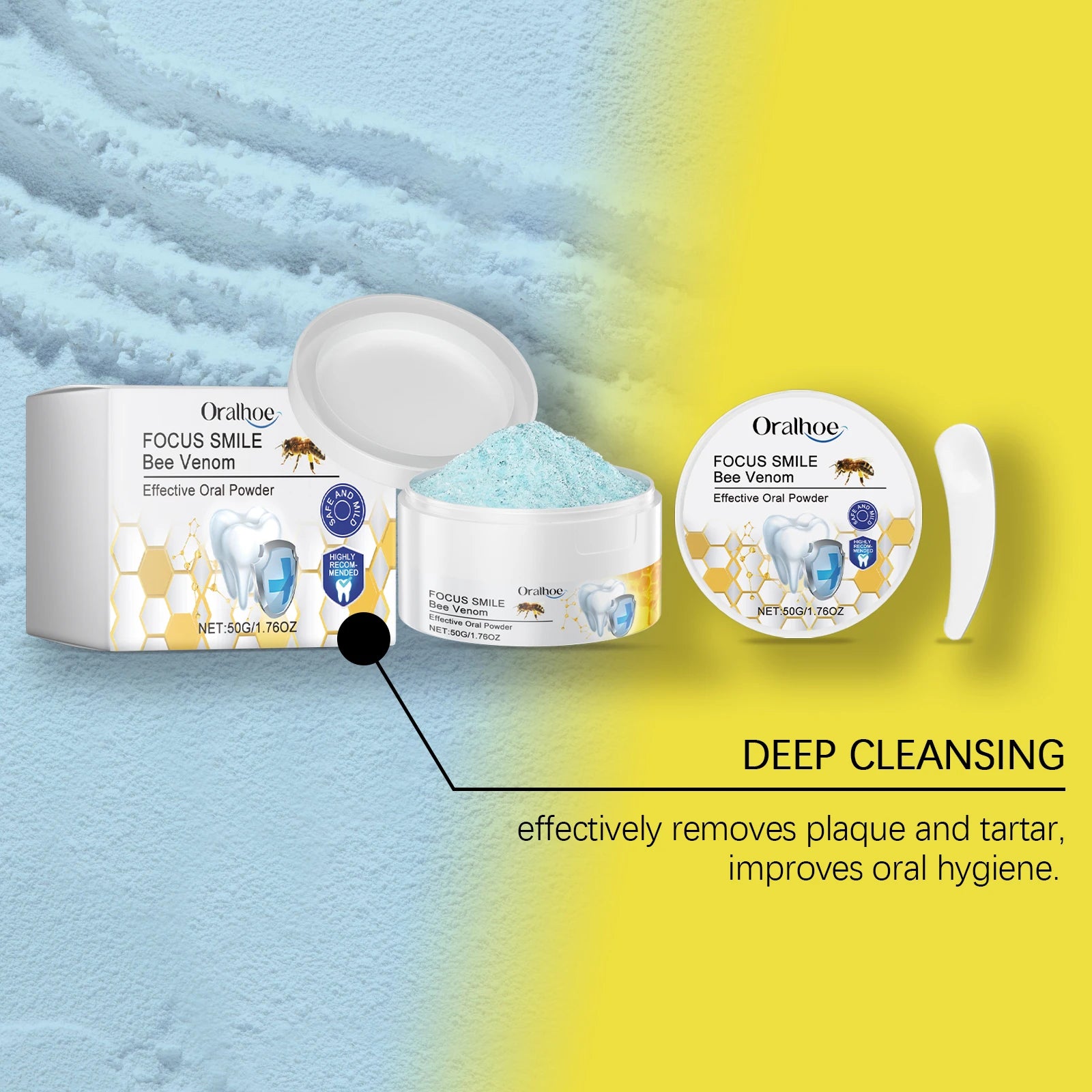 Oralhoe Bee Venom Teeth Whitening Powder – Remove Stains Teeth Whitening Powder Zpaxo