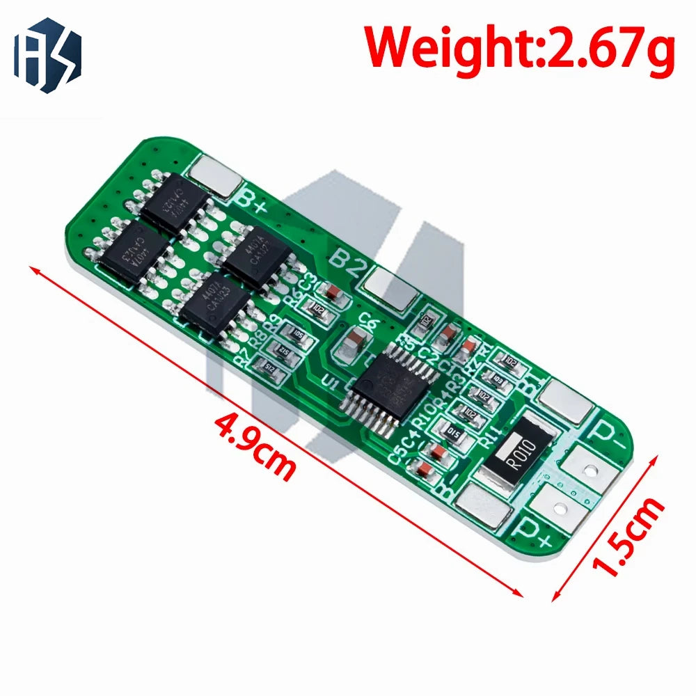 3S 12V 10A BMS Charger Board with Balance Function - LiFePO4/Li-ion 18650 Battery Protection Module (10.8V-12.6V) Zpaxo