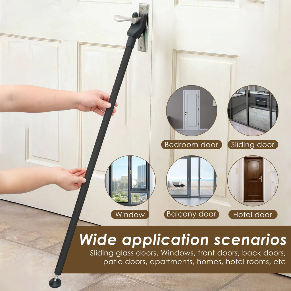 Sliding Door Lock Bar 44-55 Inch Adjustable Door Security Bar Removable Door Stopper Security Patio Door Bar Glass Door Jammer Zpaxo
