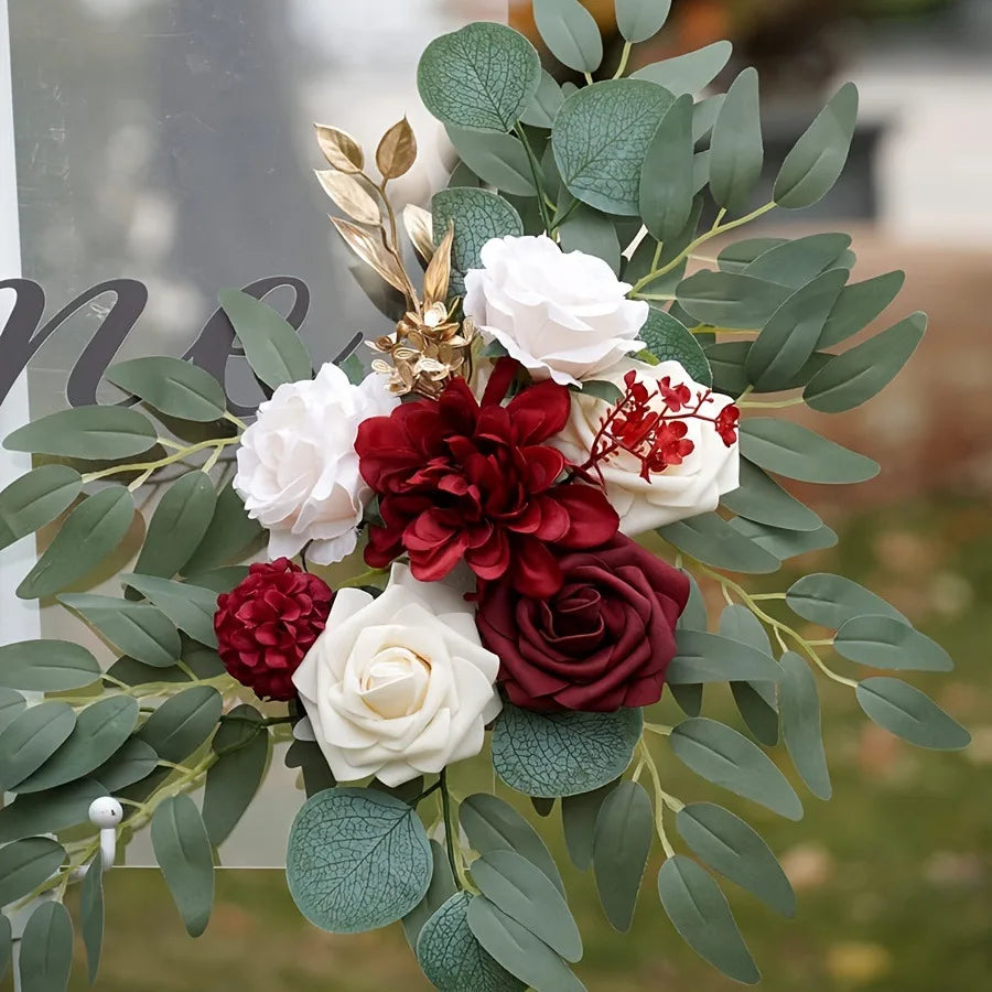 Artificial Flower Wedding Arch Decorations Welcome Sign Bohemian