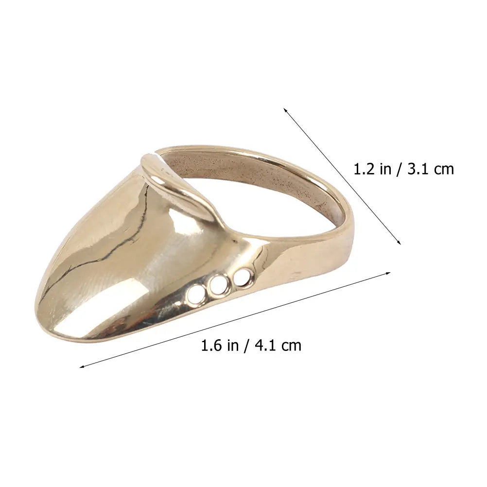 Solid Brass Archery Thumb Ring Professional Grade Traditional Bow