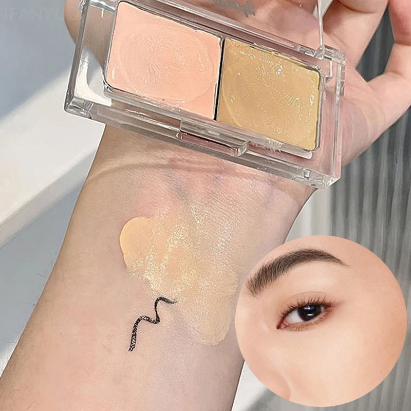 2-Color Concealer Palette Moisturize Long Lasting Cover Dark Circles Acne Pores Cream Shading Highlighter Face Makeup Cometics Zpaxo
