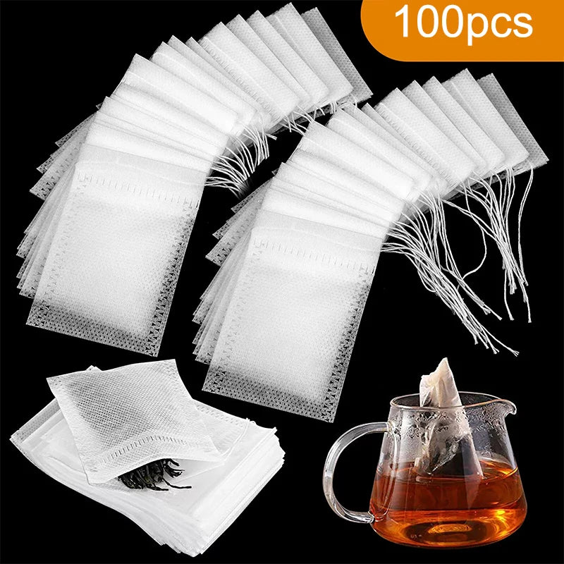 Disposable Teabags Non-woven Fabric Tea Filter Bag Spice Infuser Draw