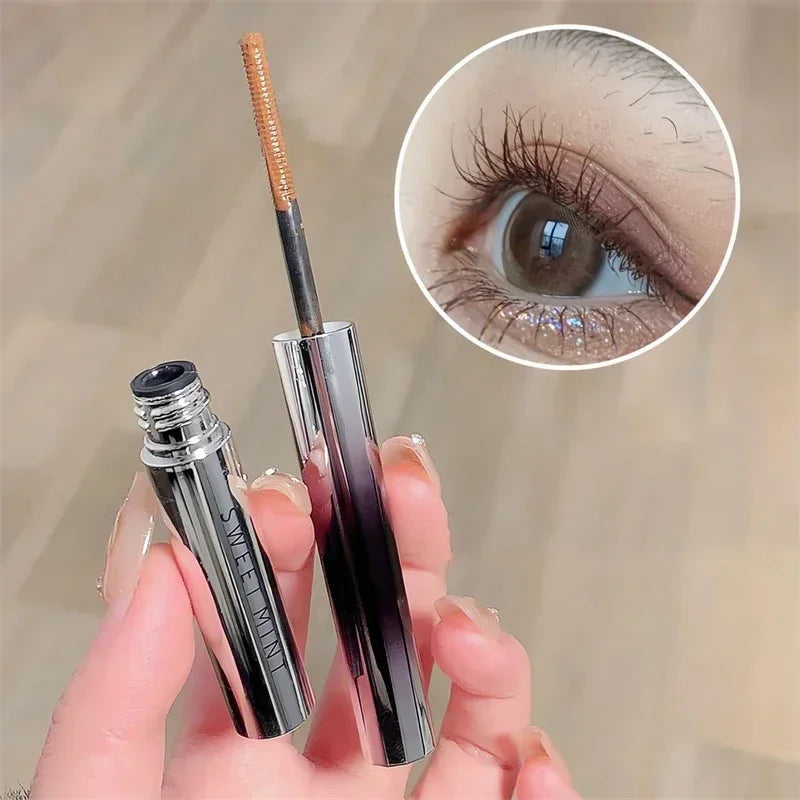Silk Fiber Ultra-fine Mascara Lengthens Eyelashes Curling Mascara Long Lasting Waterproof Fast Dry Brown Black Eye Cosmetics Zpaxo