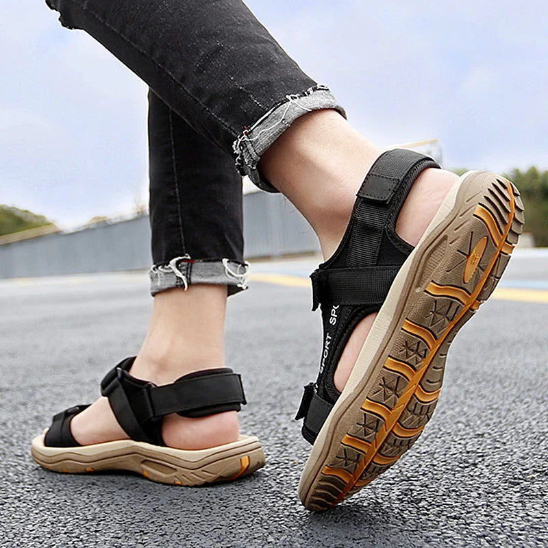 Summer Men Sandals Leather Mens Casual Shoes Outdoor Beach Roman Zpaxo