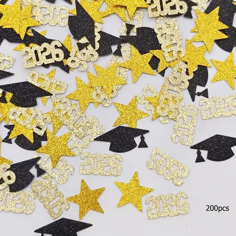 Graduation Party Confetti 2026 Doctor Hat Star 3 Styles Mixed Table