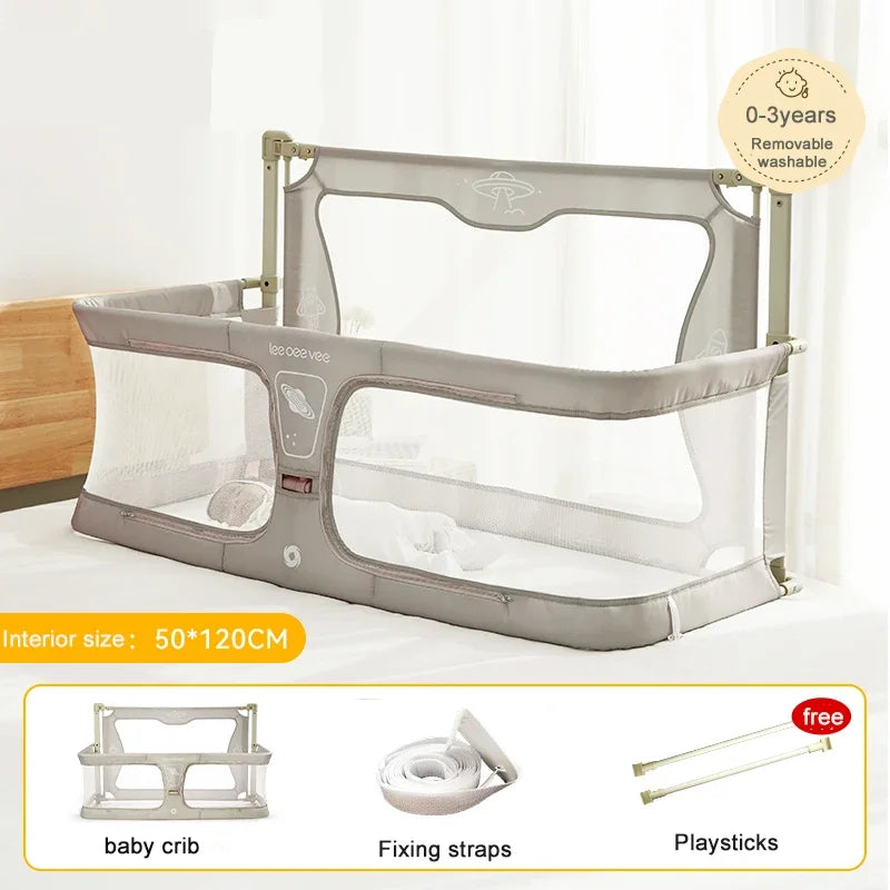 Simple Lightweight Baby Cot Dual-use Comfortable Toddler Bed Within Zpaxo Beige no mosquinet
