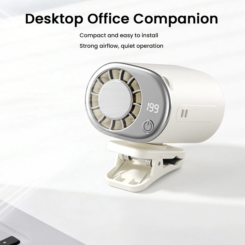 Car Clip Fan Mini Portable Outdoor Clip Umbrella Fan 199 Speed Waist Clip Electric Fan 360° USB Rechargeable Desktop Cooling Fan Zpaxo