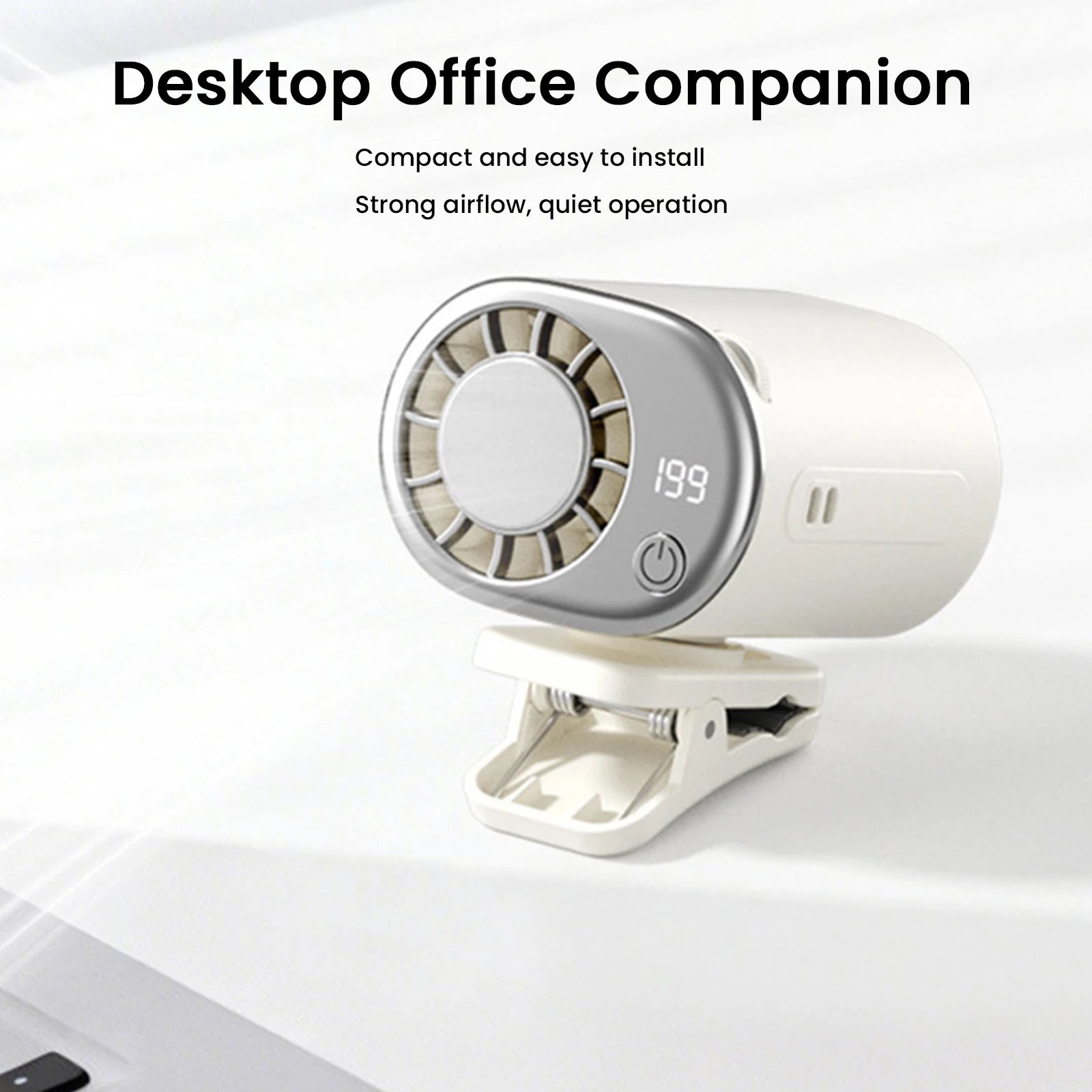 Car Clip Fan Mini Portable Outdoor Clip Umbrella Fan 199 Speed Waist Clip Electric Fan 360° USB Rechargeable Desktop Cooling Fan Zpaxo