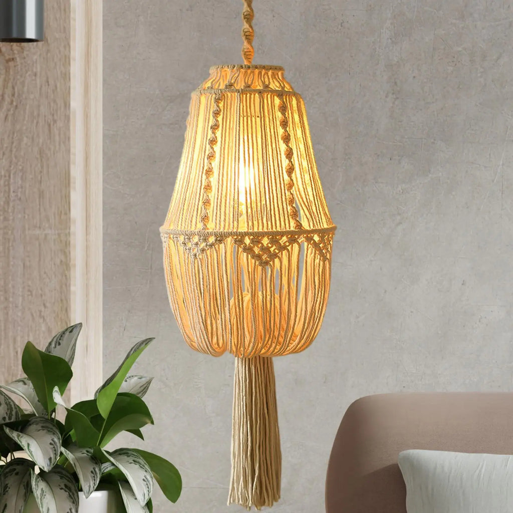 Nordic Bohemian Lamps Shade Handmade Modern Woven Tapestry Macrame Zpaxo