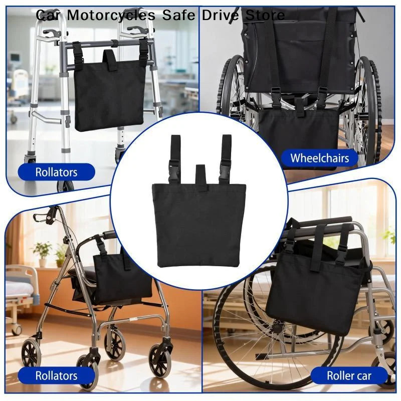 M1Pcs Waterproof Oxford Wheelchair Hanging Storage Bag Adjustable