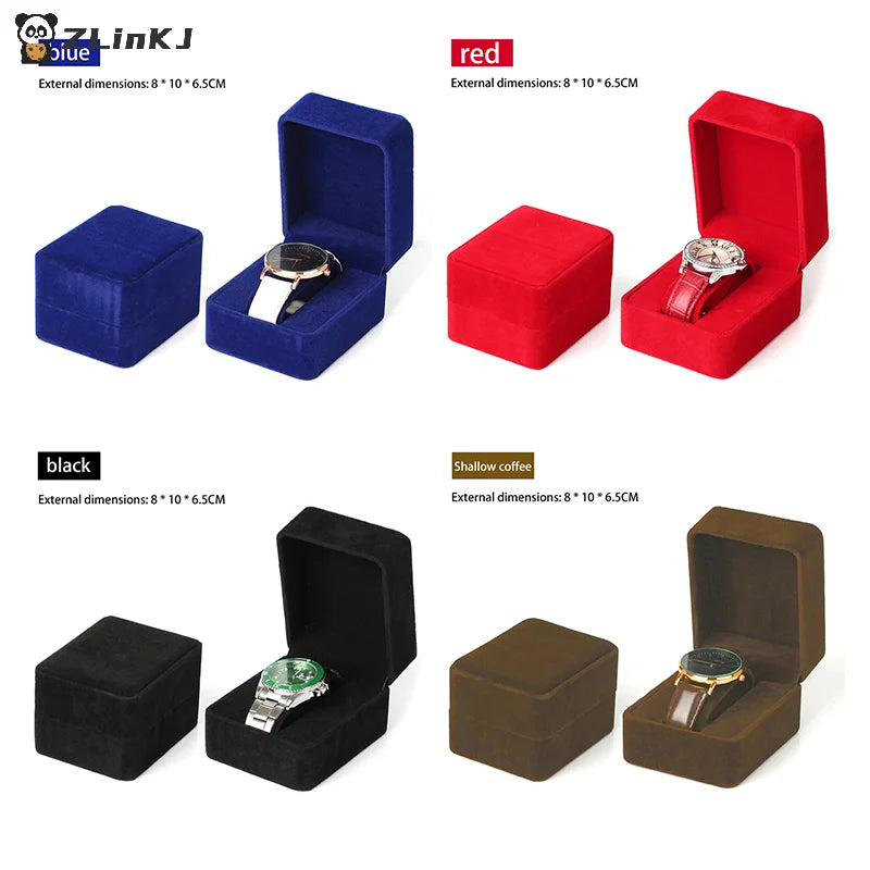 ▶1Pcs Watch Box Fashion Velvet Round Corner Smartwatch Clock Storage Case Jewelry Accessories Business Packaging Boxes Zpaxo