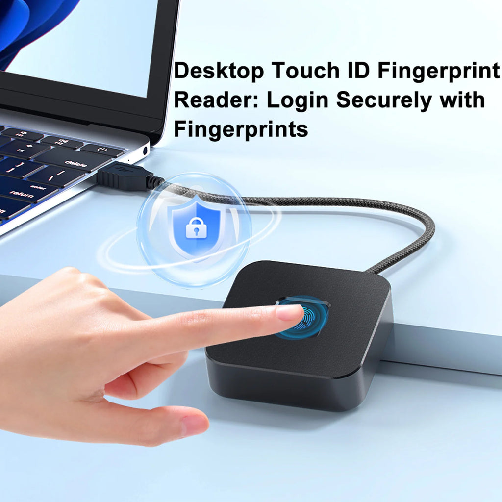Windows Hello 10 11 Fingerprint Reader 5ft Cable Portable USB Logger