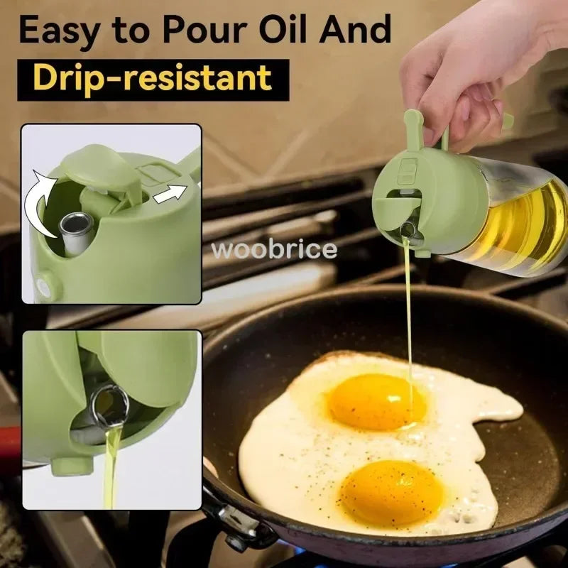 Oil Spray Kitchen Glass Oil Spray Bottle 500ml Olive Oil Sprayer Camping BBQ Kitchen Baking BBQ Picnic Kitchen Tools Zpaxo