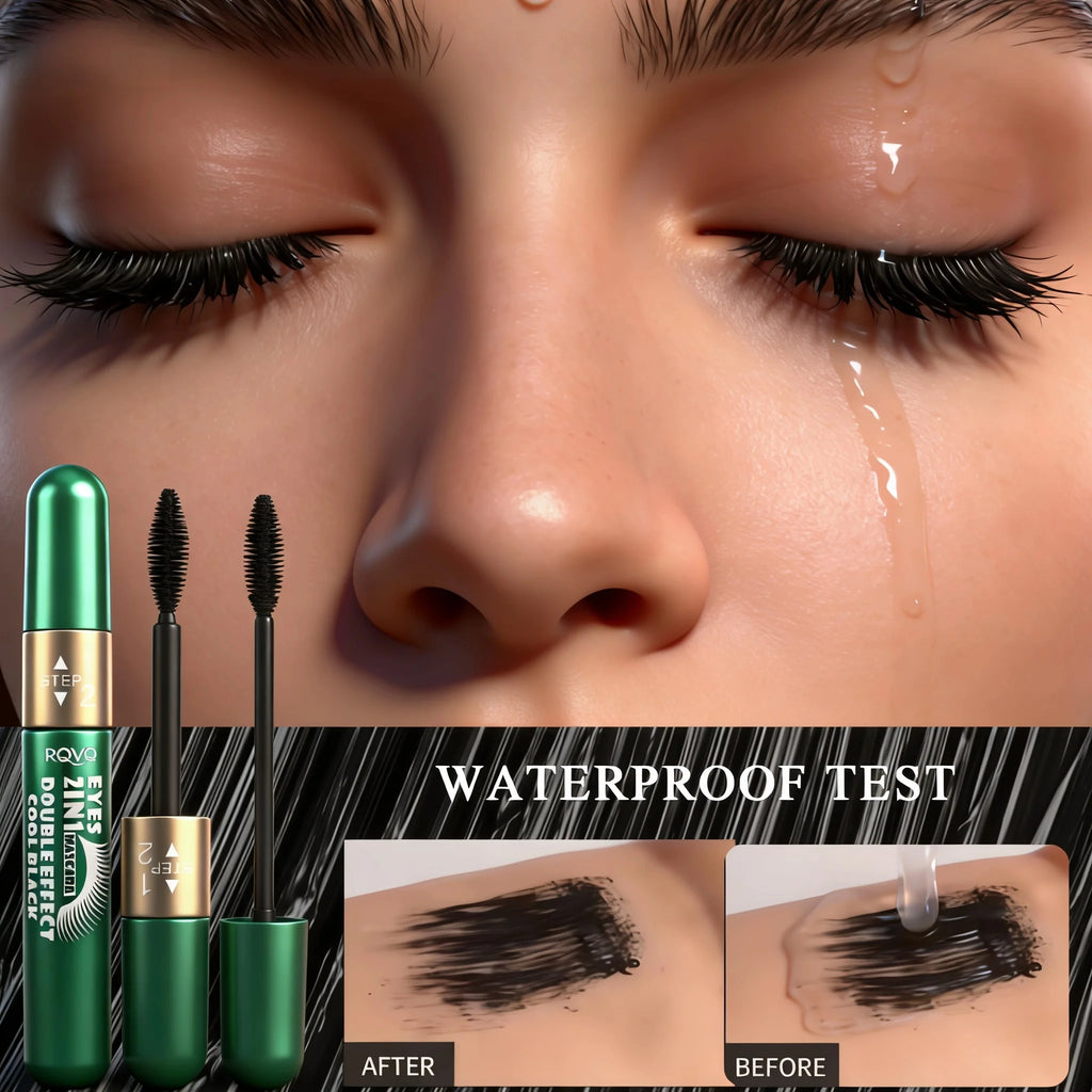 2-in-1 Waterproof Mascara Anti-smudging Non-greasy Long-lasting Zpaxo