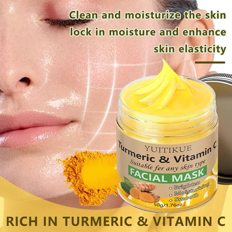 YUITIKUE Turmeric & Vitamin C Face Mask – Brightening Peel Face Peel Mask Zpaxo