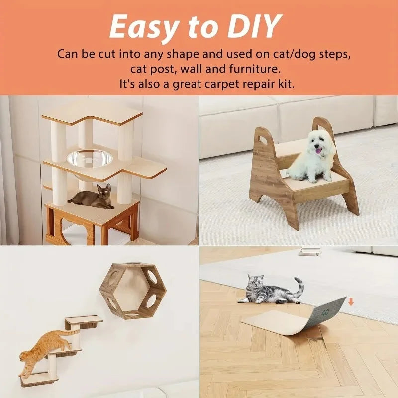 200x40CM Self-adhesive Cat Scratching Mat Protects Furniture Promotes