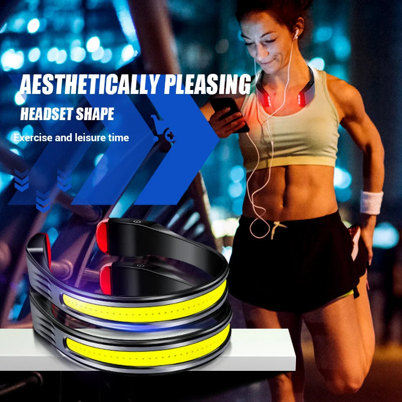 COB USB Rechargeable Headlamp – Waterproof with Red Warning Light