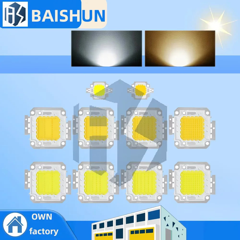 10W-100W COB LED Chip, DC12V/36V White Warm White Lamp Beads Zpaxo