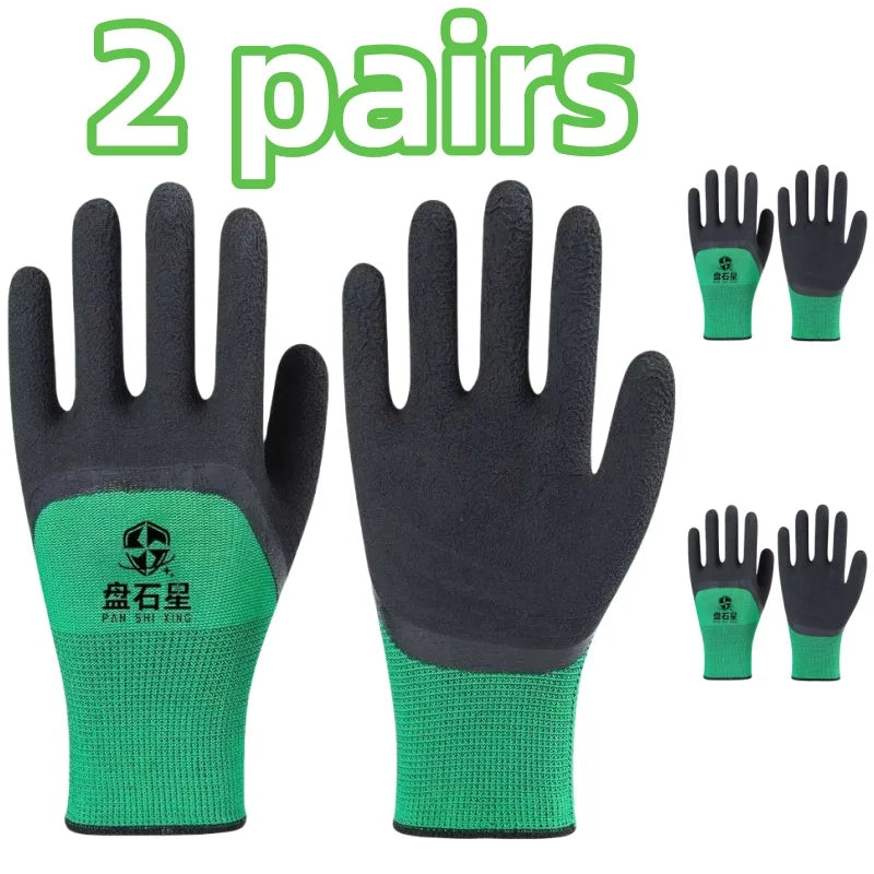 2 Pairs Gardening Gloves - Non-Slip, Ergonomic Design for Outdoor Work, Car Repair, Fishing - Durable & Multi-Purpose (Men & Wom Zpaxo 2pairs