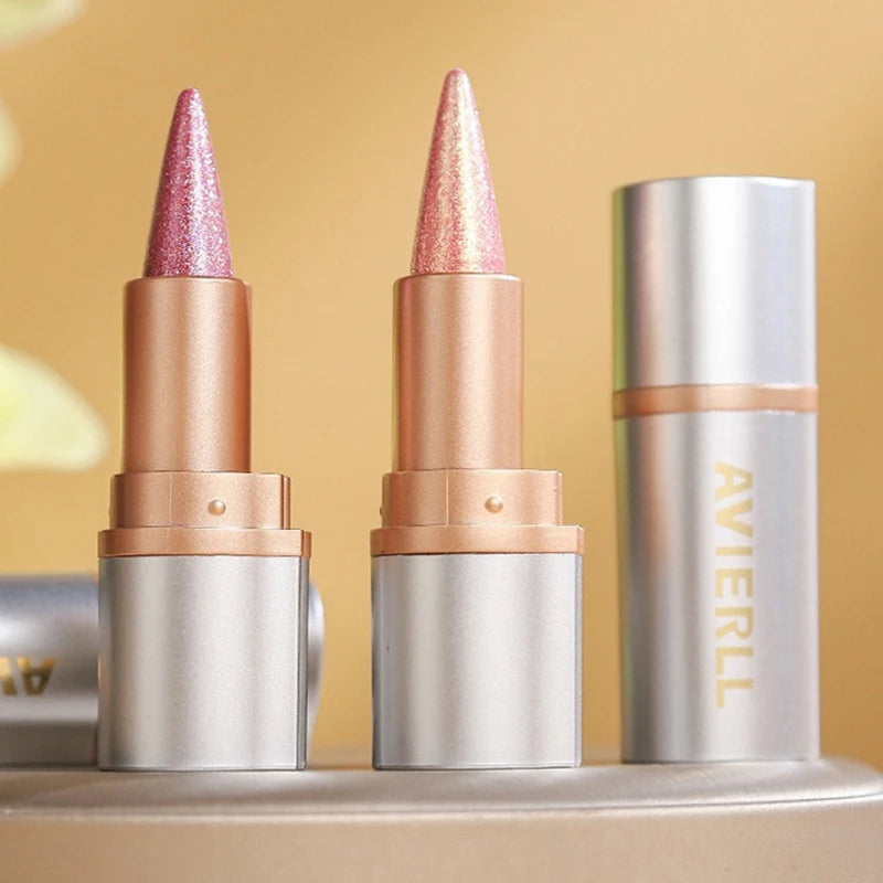 8 Colors Tapered Glitter Shiny Metallic Lipstick Pearlescent Lip Tint Lipliner Lasting Waterproof Easy Color Diamond Lipstick Zpaxo