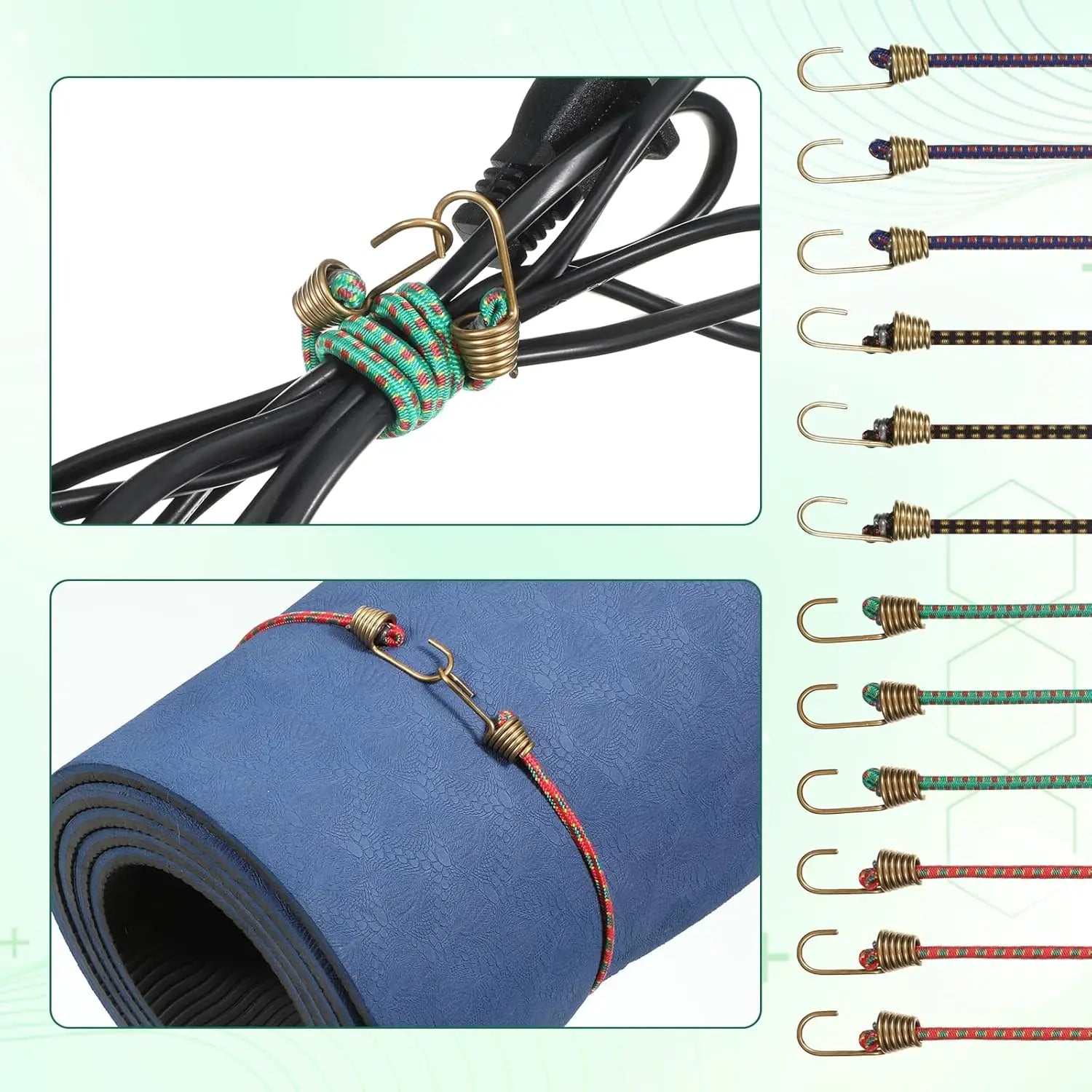 Latex Bungee Cords with Steel Hooks – Elastic Tie-Down Straps