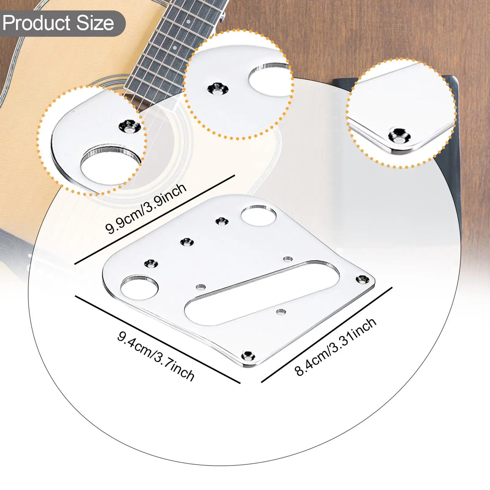 Guitar Tremolo Bridge Plate – B50 Metal Replacement Adapter Guitar Bridge Part Zpaxo