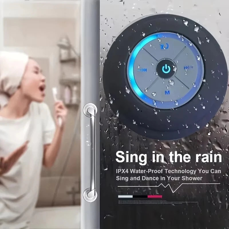 Bathroom Waterproof Wireless with Colorful LED Bluetooth Speaker Large Suction Cup Mini Portable Speaker Outdoor Stereo Speaker Zpaxo