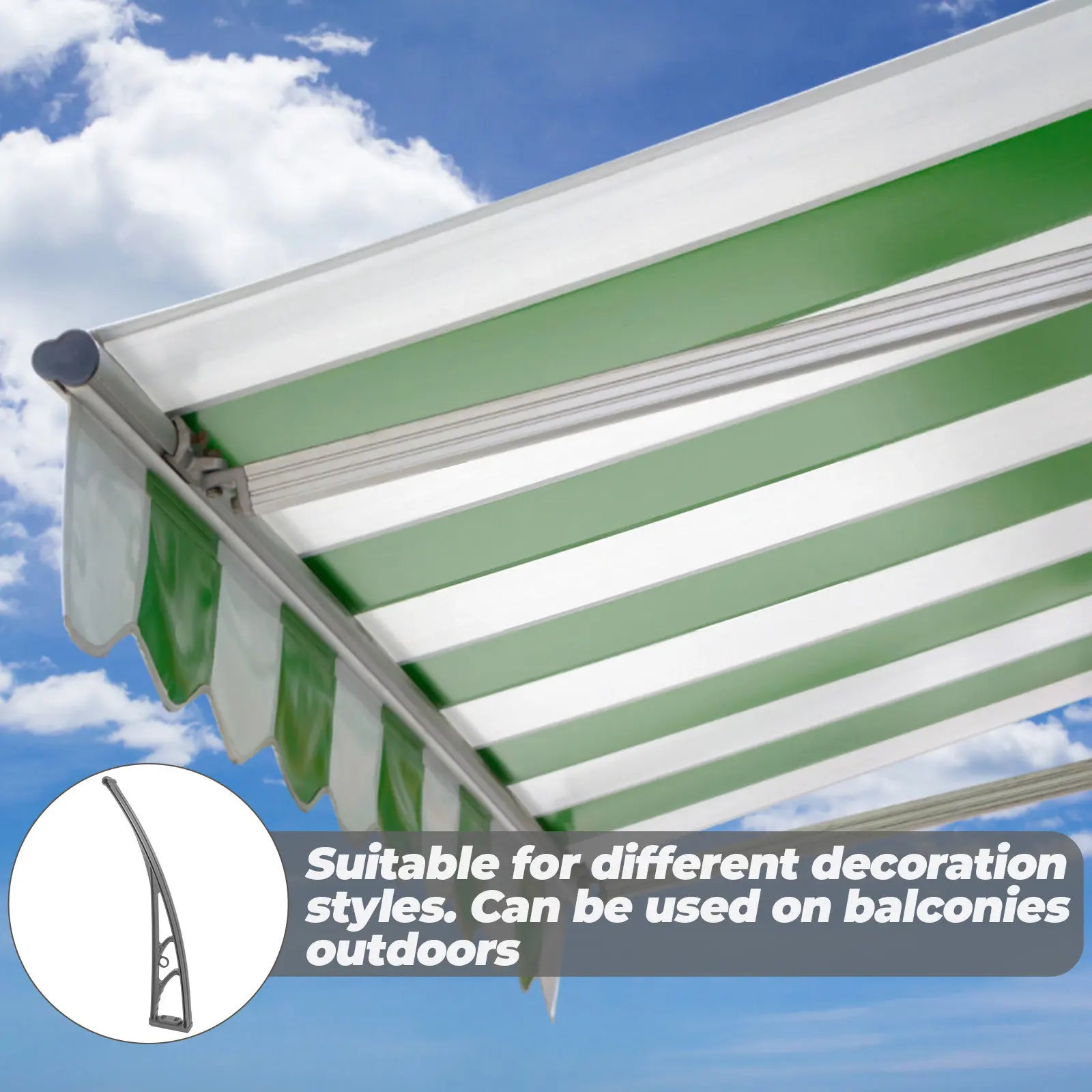 Plastic Steel Awning Bracket Reinforced Support Outdoor Patio Window Door Canopy Brackets for Balcony Roof Overhangs Wind Zpaxo