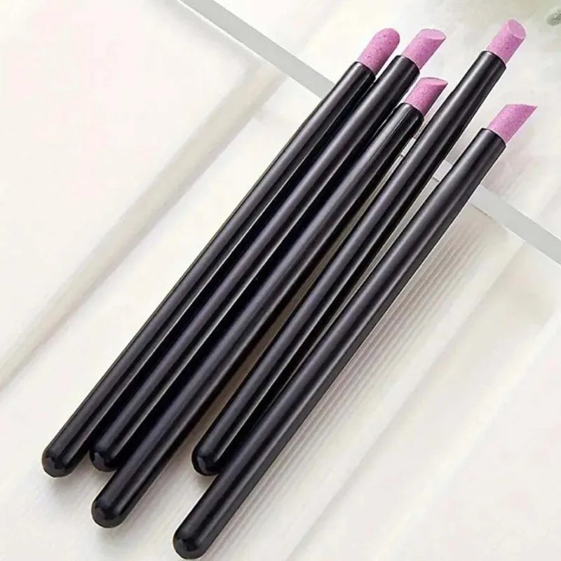1-6PC Nail File Cuticle Stone Pusher Sanding Sticks Nail Art Quartz Pen Cuticle Remover Trimmer Manicure Tools Pushing Dead Skin Zpaxo