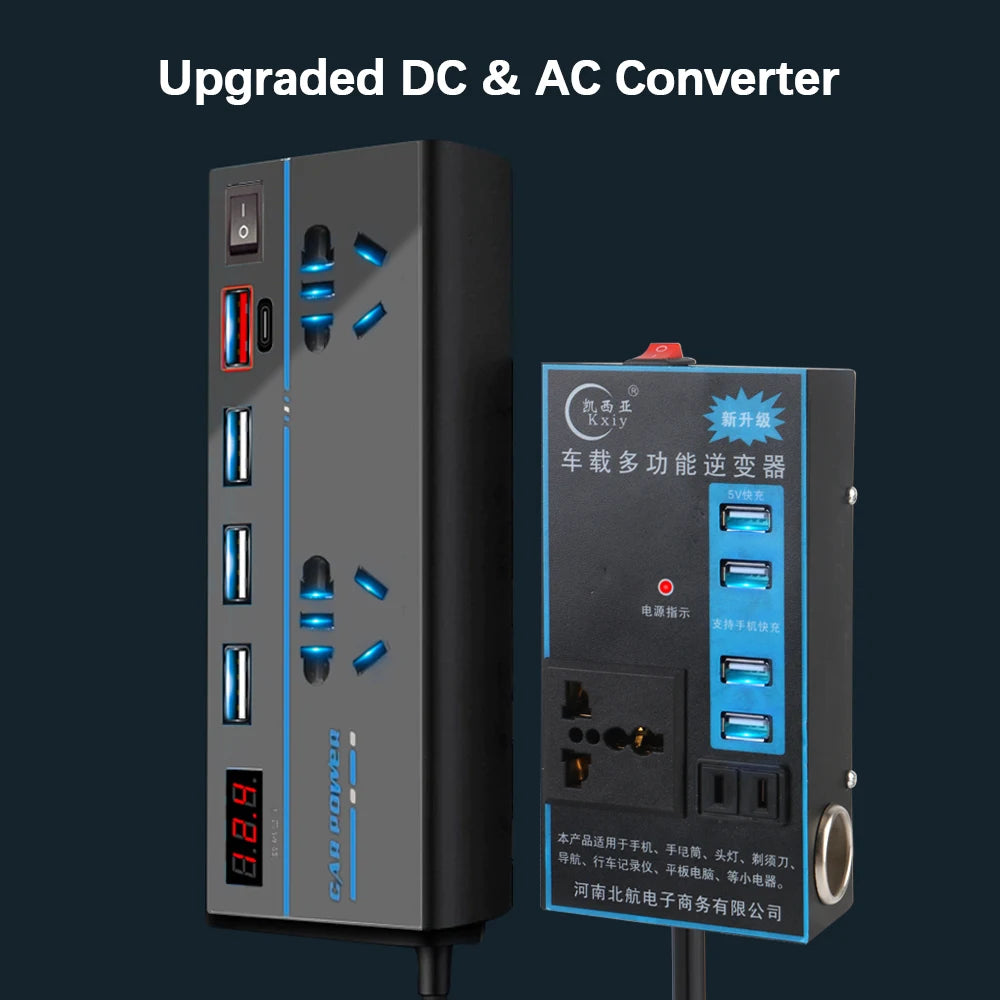 Power Adapter OFF Switch Car Inverter QC 3 0 USB PD Type-c Chargers Zpaxo