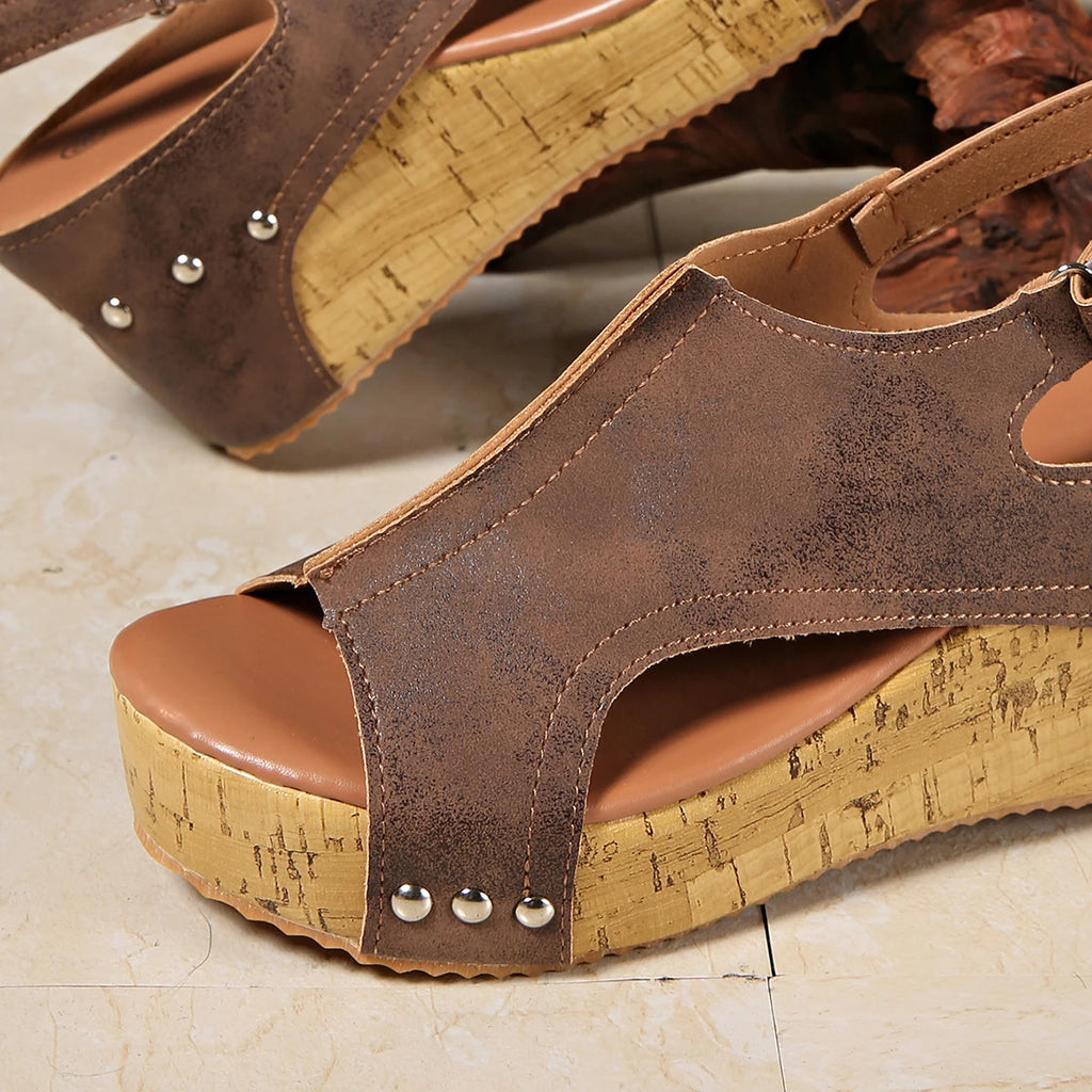Women's Roman Sandals 2025 Summer New Flat Retro Real Leather Ladies Sandals Hollowed Women's Cage Shoes Zpaxo