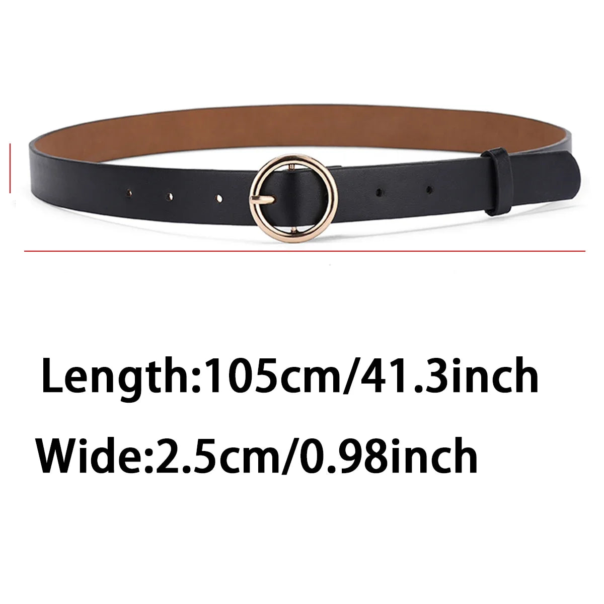 Women's Belt Fashionable Round Buckle Jeans Cargo Pants Skirt Thin