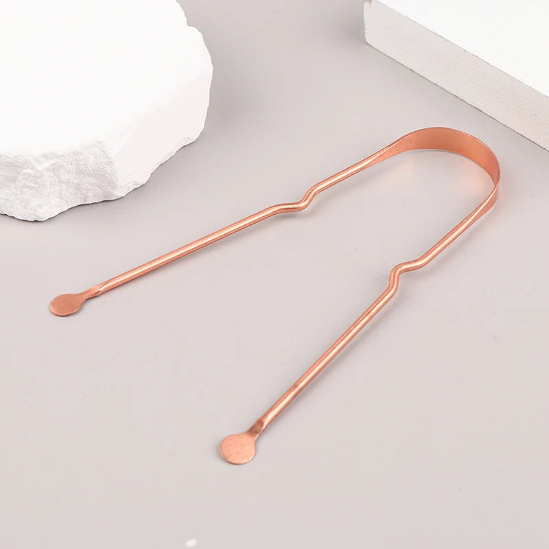 Pure Copper Tongue Scraper – Bad Breath & Oral Care Tool Tongue Scraper Zpaxo