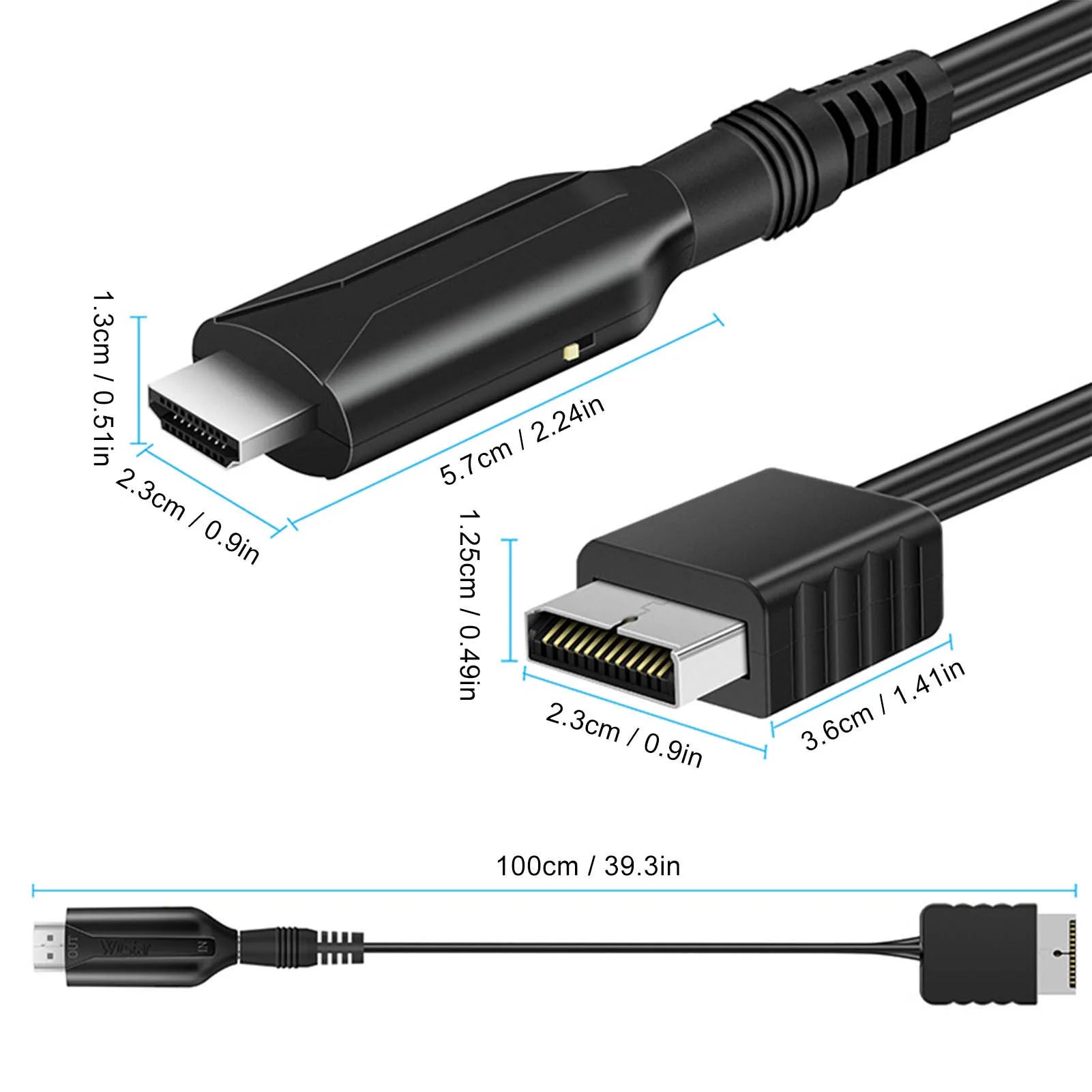 PS1 HD Multimedia Interface Cable Plug Play Game Console Video
