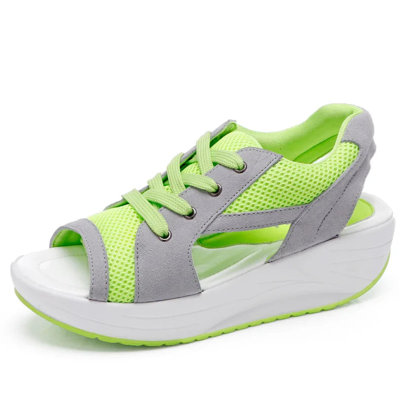 Women Sandals 2023 Lady Platform Chunky Comfortable Women's Open Toe Zpaxo green 38 China Mainland