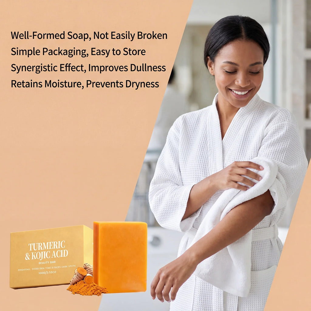 Turmeric Body Soap Nourishing Moisturizing Gentle Cleansing Bar Shea Butter Natural Glow Daily Care Bath Soap Hydrating 100g Zpaxo