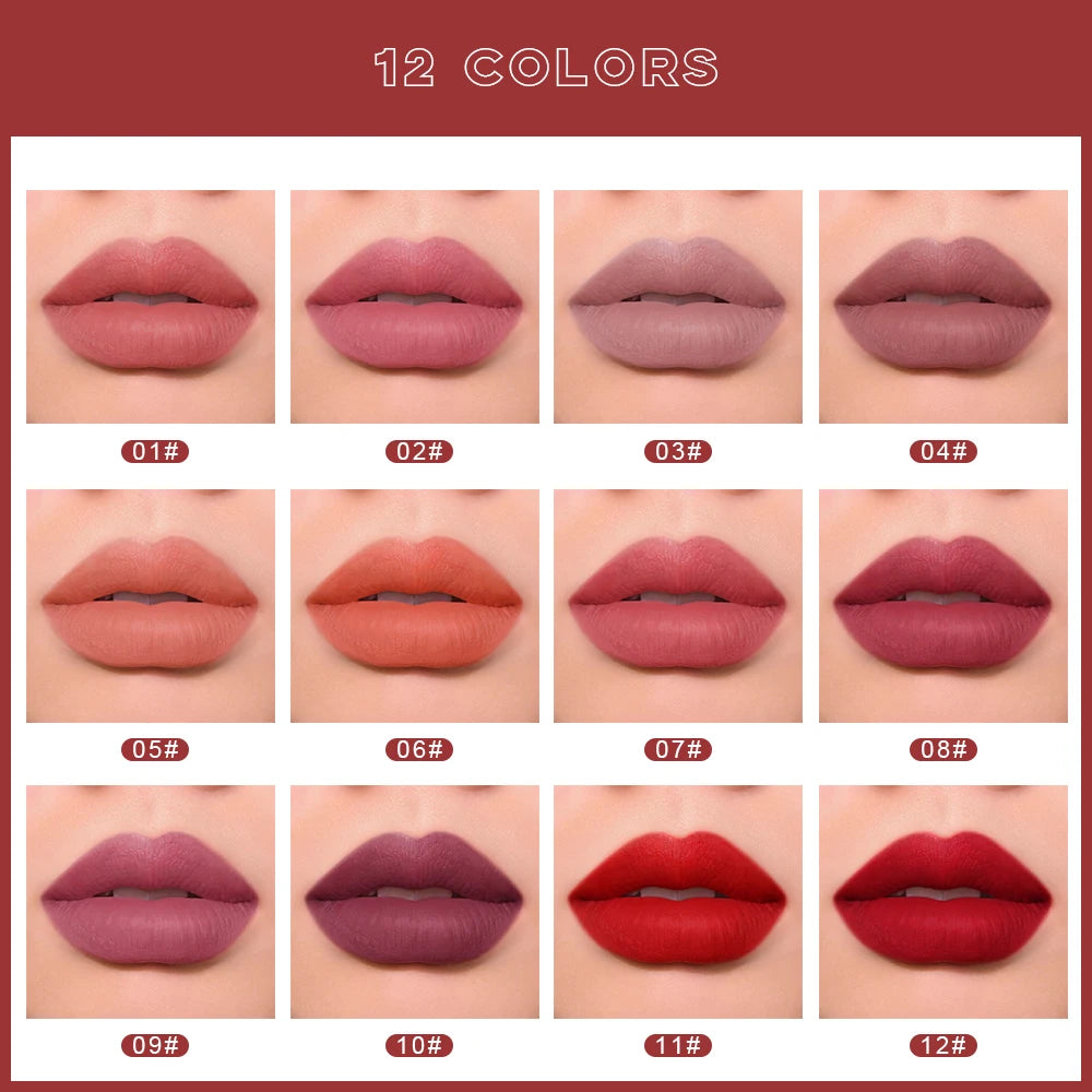 Matte Lip Gloss, Easy to Apply, Non-Stick Cup, Matte Lip Glaze Nude Color, Red, Brown Lipstick, Lip Gloss Gift, Lip Glaze Zpaxo